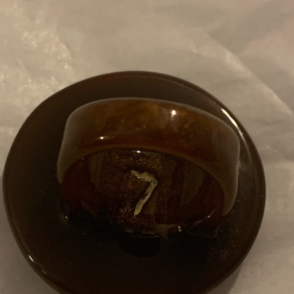 VINTAGE LUCITE RING ART DECO DESIGN MCM SIZE 7 - Picture 6 of 7